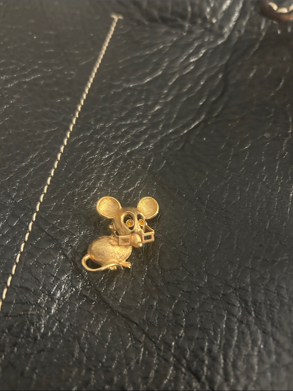 Vintage Avon Gold-Tone Mouse Brooch